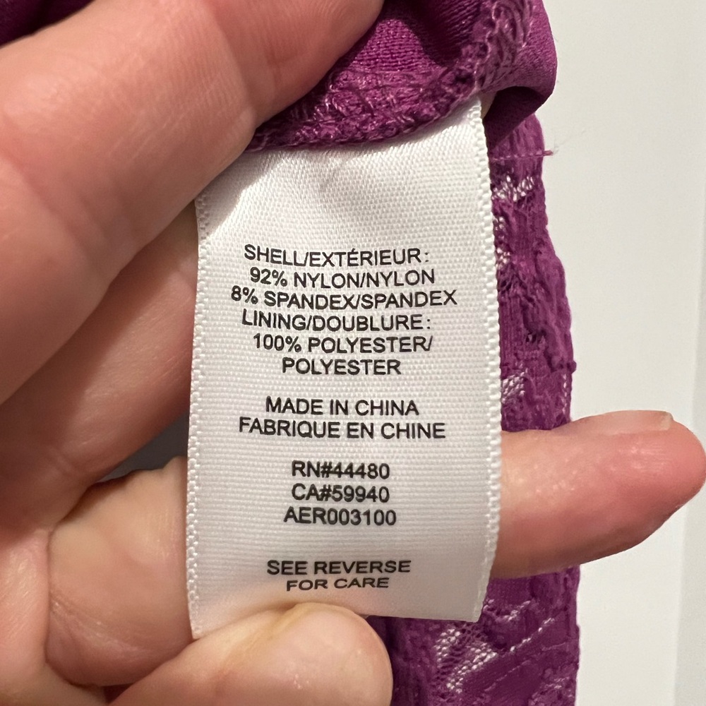 🆕 💜 NWT AFRM LA Off-the-Shoulder Purple Lace Bodysuit | Women’s Size S/P - Picture 7 of 7